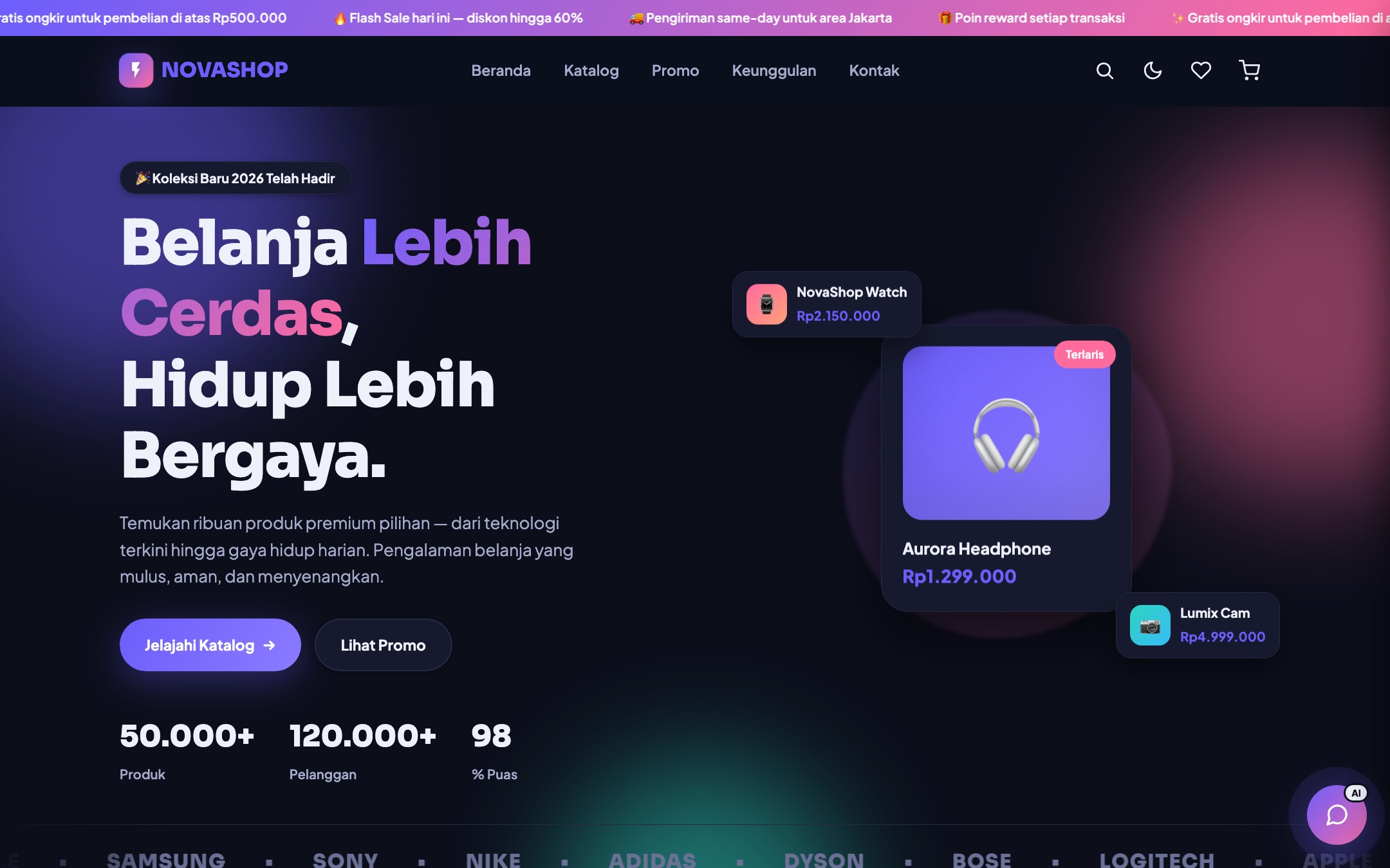 NOVASHOP storefront screenshot